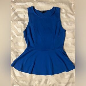 EUC U2B Peplum Blue top, SZ S